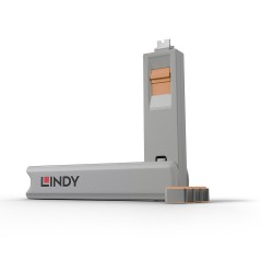"High-Quality Lindy Port Blocker Key Grey Orange - Secure Your Devices Efficiently | Model 40428"